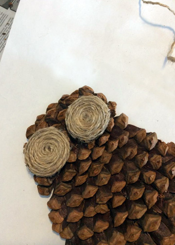 Pine Cone Owl Wall Hanging