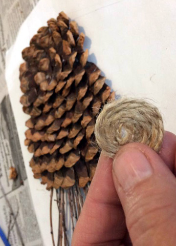 Pine Cone Owl Wall Hanging
