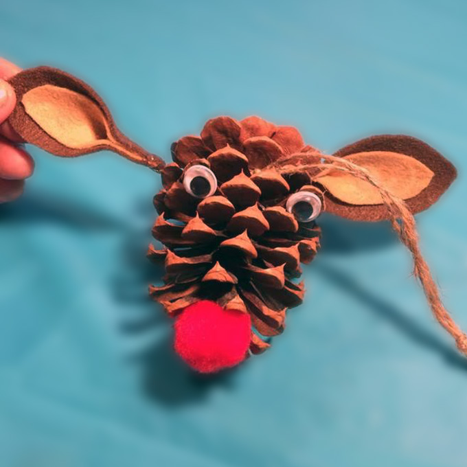 Pine Cone Rudolph Ears 2